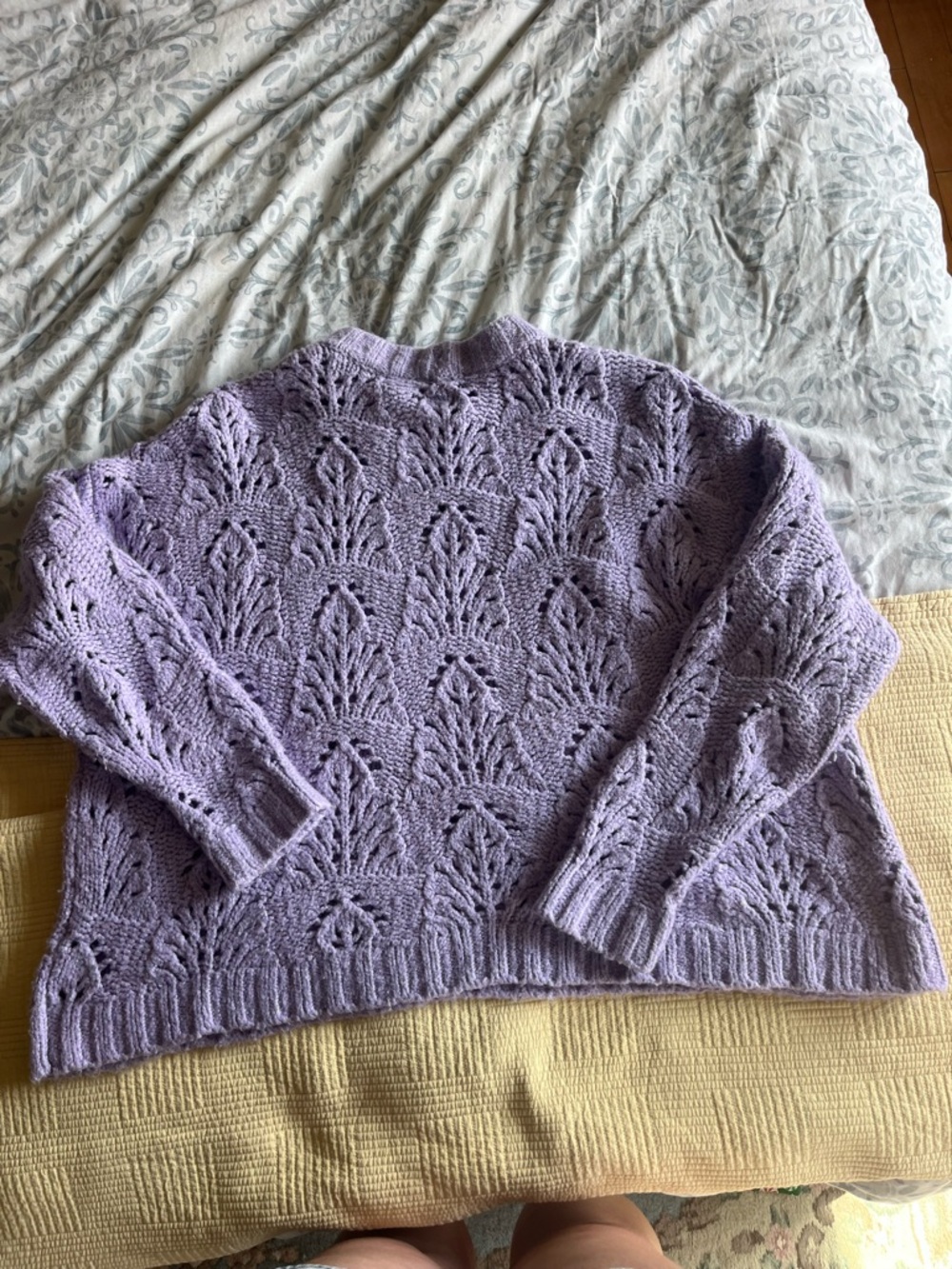 Aerie Lavender Knit Sweater Size Large | Textured Crewneck - Picture 5 of 5